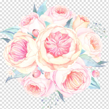 Pink rose flower bouquet illustration, Wedding invitation Watercolour Flowers Flower bouquet Watercolor painting, Painted pink rose bouquet transparent background PNG clipart