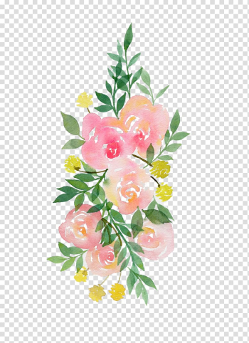 Pink rose , Flower Paper Watercolor painting, watercolor flower transparent background PNG clipart