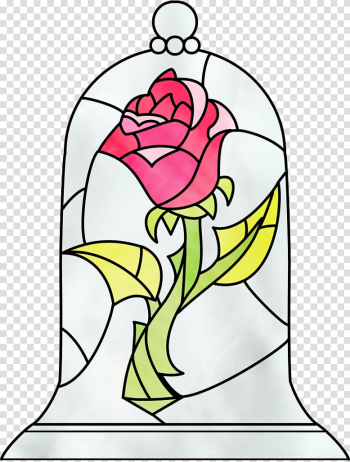 Pink rose inside bell illustration, Belle Beast T-shirt Drawing Rose, Beauty And The Beast HD transparent background PNG clipart