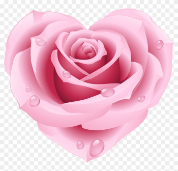 Pink Rose - Rose Heart Clipart Pink Rose - Rose Heart Clipart