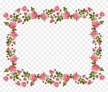 Pink Rose Wallpaper Border Hd Wallpaper - Flower Border Png