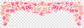 Pink roses border illustration, rose border transparent background PNG clipart