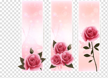 Pink roses , Rose Web banner, Rose vertical design transparent background PNG clipart