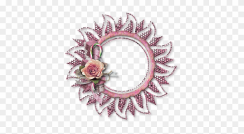 Pink Round Frame Rose Rose Ronde Cadre Rose Rosa Cornice - Rose