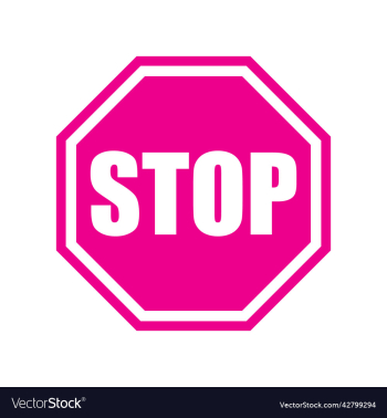 pink stop sign or logo pink stop sign or logo