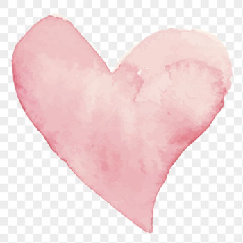 Pink watercolor heart png sticker, | Free PNG - rawpixel