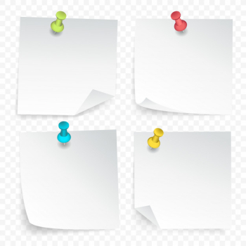Pinned paper sheets set Free Vector Pinned paper sheets set Free Vector