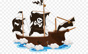 Piracy Clip art - Vector cartoon skull ship 