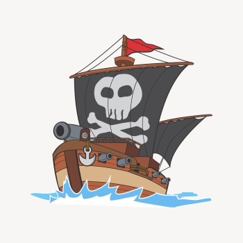 Pirate ship clipart, vehicle illustration. | Free Photo - rawpixel