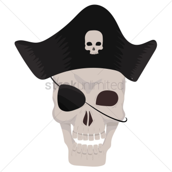 Pirate skull wearing pirate hat Pirate skull wearing pirate hat