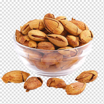 Pistachio nuts on clear glass bowl, Almond Squirrel Dried fruit Snack Nut, Bowl Almond transparent background PNG clipart