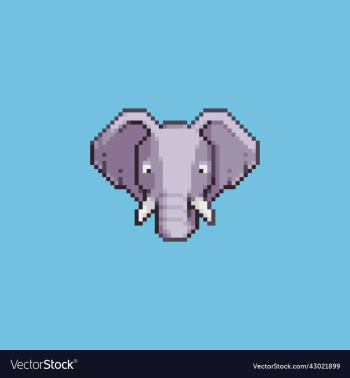 pixel art cartoon elephant icon pixel art cartoon elephant icon