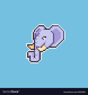pixel art cartoon elephant icon pixel art cartoon elephant icon
