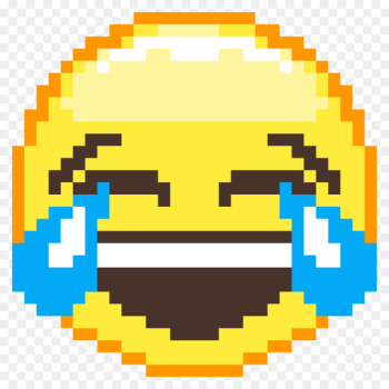 Pixel art Face with Tears of Joy emoji Minecraft - laughing out loud 