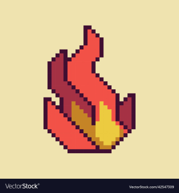 pixel art flaming fire icon