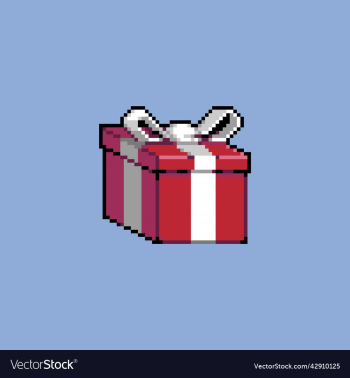 pixel art gift box isometric pixel art gift box isometric