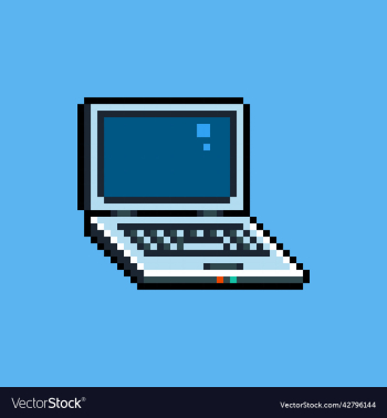 pixel art laptop computer icon