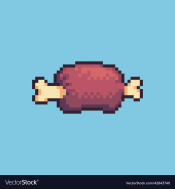 pixel art meat for game development or asset