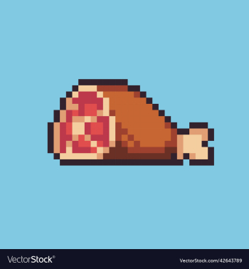 pixel art meat for game development or asset