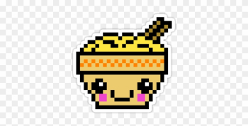 Pixel Art, Pixelated, And Ramen Image - Kawaii Food Perler Bead Patterns