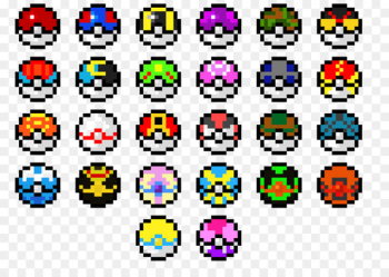 Pixel art Poké Ball Pokémon Sun and Moon - pokemon 