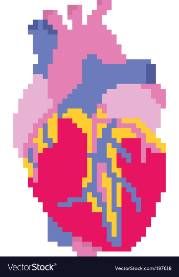 Pixel heart vector image Pixel heart vector image