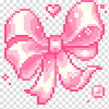 PIXEL KAWAII S, pink ribbon illustration transparent background PNG clipart