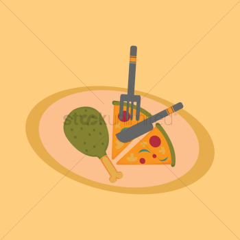 Pizza and drumstick