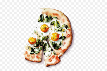 Pizza Food Watercolor painting Illustration - Watercolor pizza 