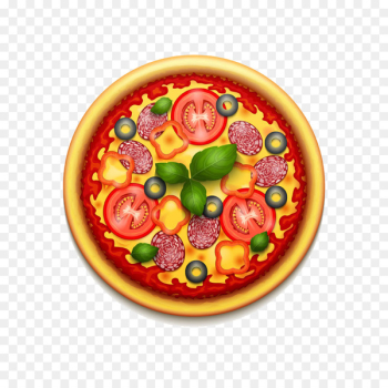 Pizza Italian cuisine Fast food Logo - Cartoon Pizza logo design image 