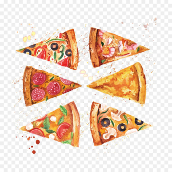 Pizza Italian cuisine Watercolor painting - Vector Watercolor Pizza 