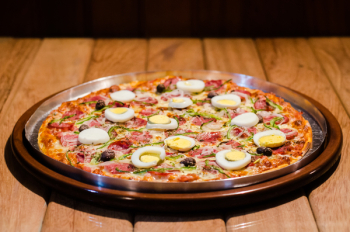 Pizza Meal on Stainless Steel Tray Pizza Meal on Stainless Steel Tray