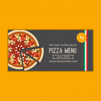 Pizza menu banner mockup Free Psd