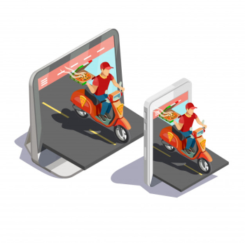 Pizza online delivery concept Free Vector Pizza online delivery concept Free Vector