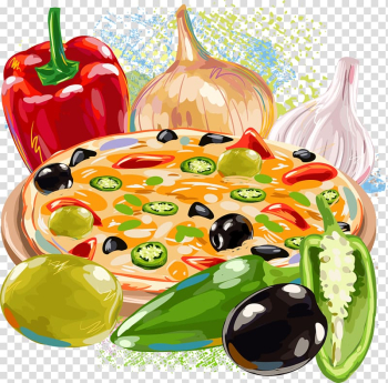 Pizza , Pizza Hamburger Fast food, Pizza and vegetables transparent background PNG clipart