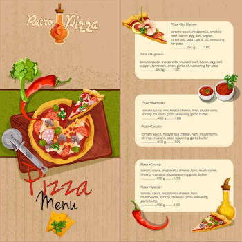 Pizza restaurant menu Pizza restaurant menu
