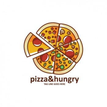 Pizza shape logo template Pizza shape logo template