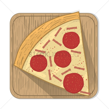 Pizza slice with pan