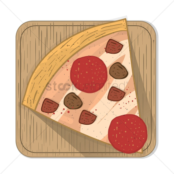 Pizza slice with pan