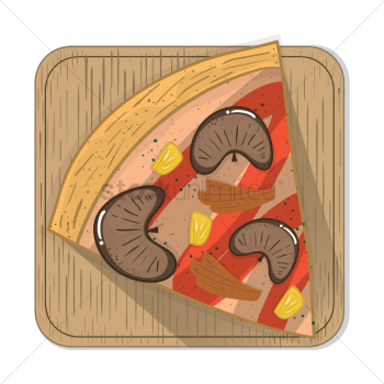 Pizza slice with pan