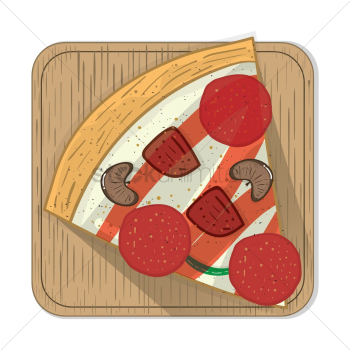 Pizza slice  with pan