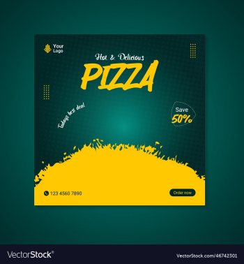 pizza social media post banner template