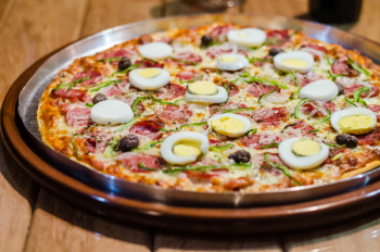 Pizza With Egg Photo Pizza With Egg Photo