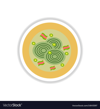 Pizza with onion sticker vector image Pizza with onion sticker vector image