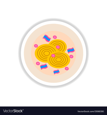 Pizza with onion sticker vector image Pizza with onion sticker vector image