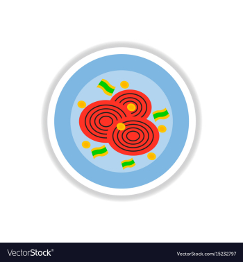 Pizza with onion sticker vector image Pizza with onion sticker vector image