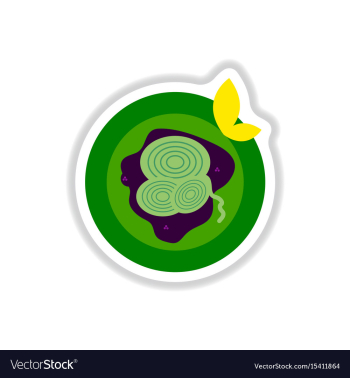 Pizza with onion sticker vector image Pizza with onion sticker vector image