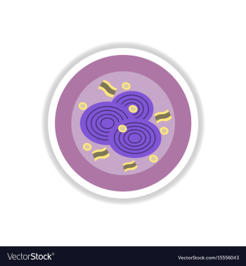 Pizza with onion sticker vector image Pizza with onion sticker vector image