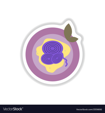 Pizza with onion sticker vector image Pizza with onion sticker vector image