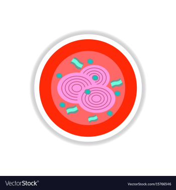 Pizza with onion sticker vector image Pizza with onion sticker vector image